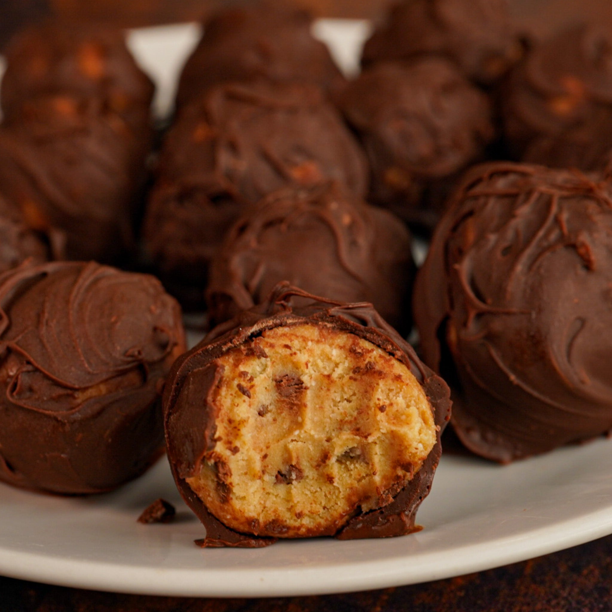 Chocolate Chip Cookie Dough Protein Truffles