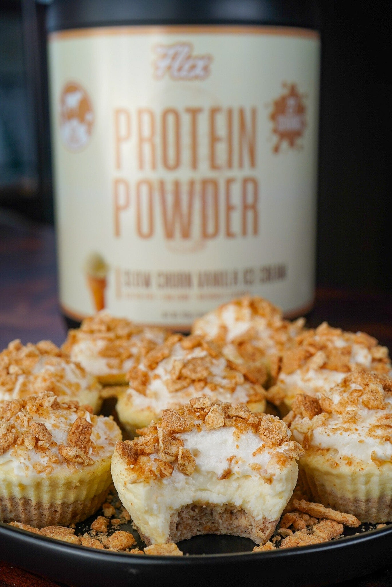 57 Cal Cinnamon Toast Crunch Mini Protein Cheesecakes