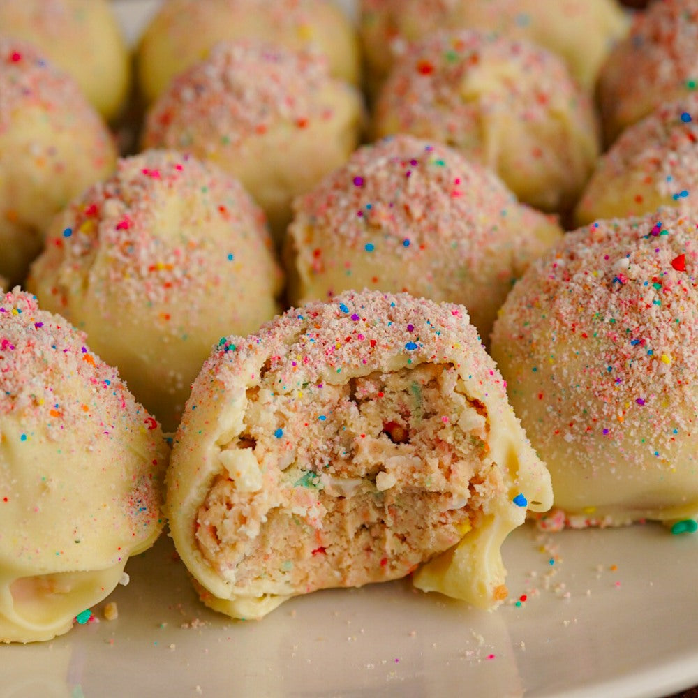 Frosted Animal Cracker Protein Truffles