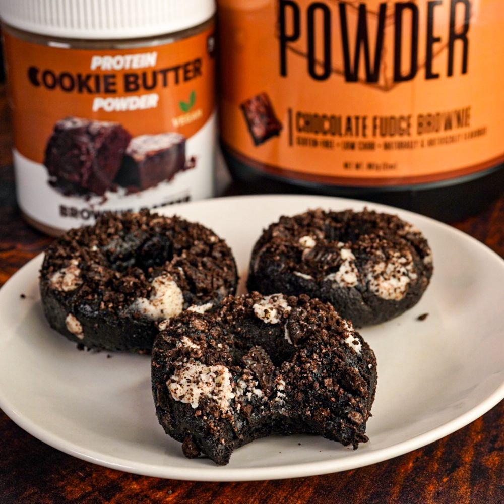 No Bake Protein OREO Cookie Dough Donuts