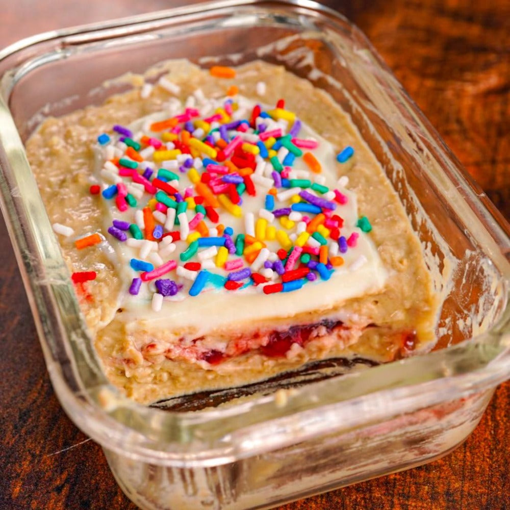 Frosted Strawberry Protein Pop Tart Oatmeal Recipe