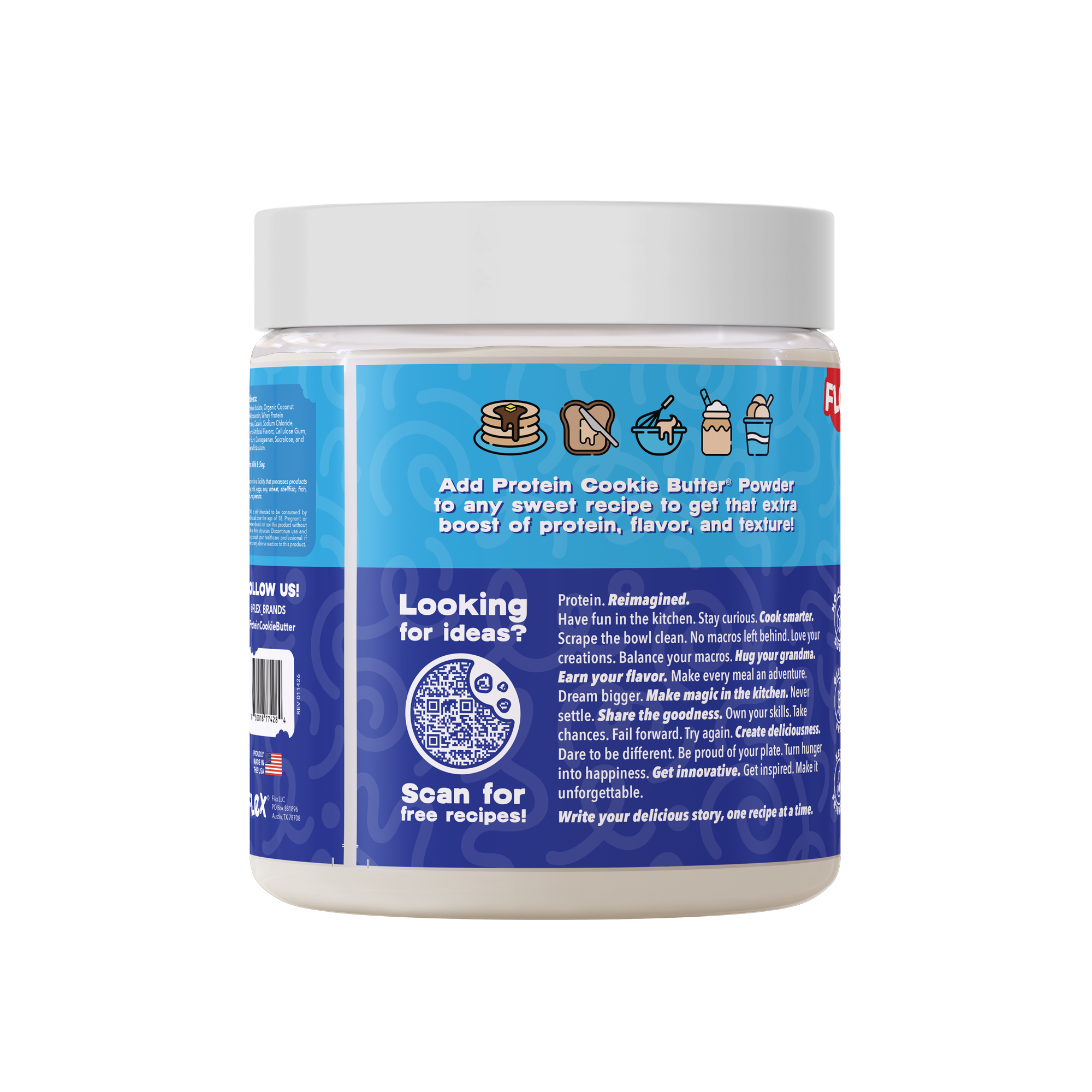 Marshmallow Fluff Protein Cookie Butter Powder — serving directions and macros