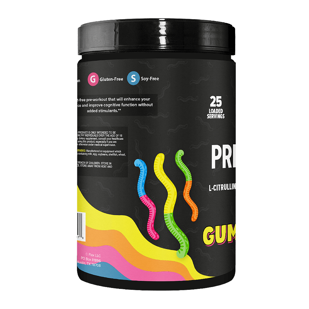 Sour Gummy Worm Pre Workout Protein Cookie Butter Powder